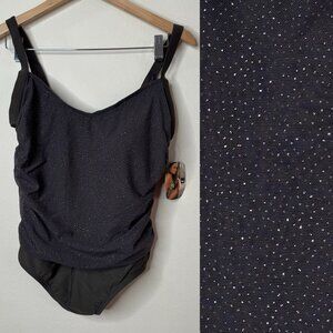 NEW MOSSIMO Tummy Control Once Piece Swimsuite Bathing Suit Brown SIze 18W